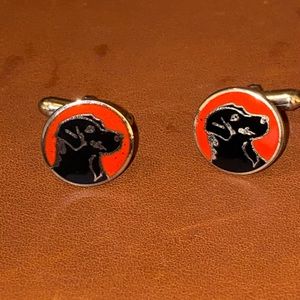 Ben Silver Black Lab Head Cufflinks